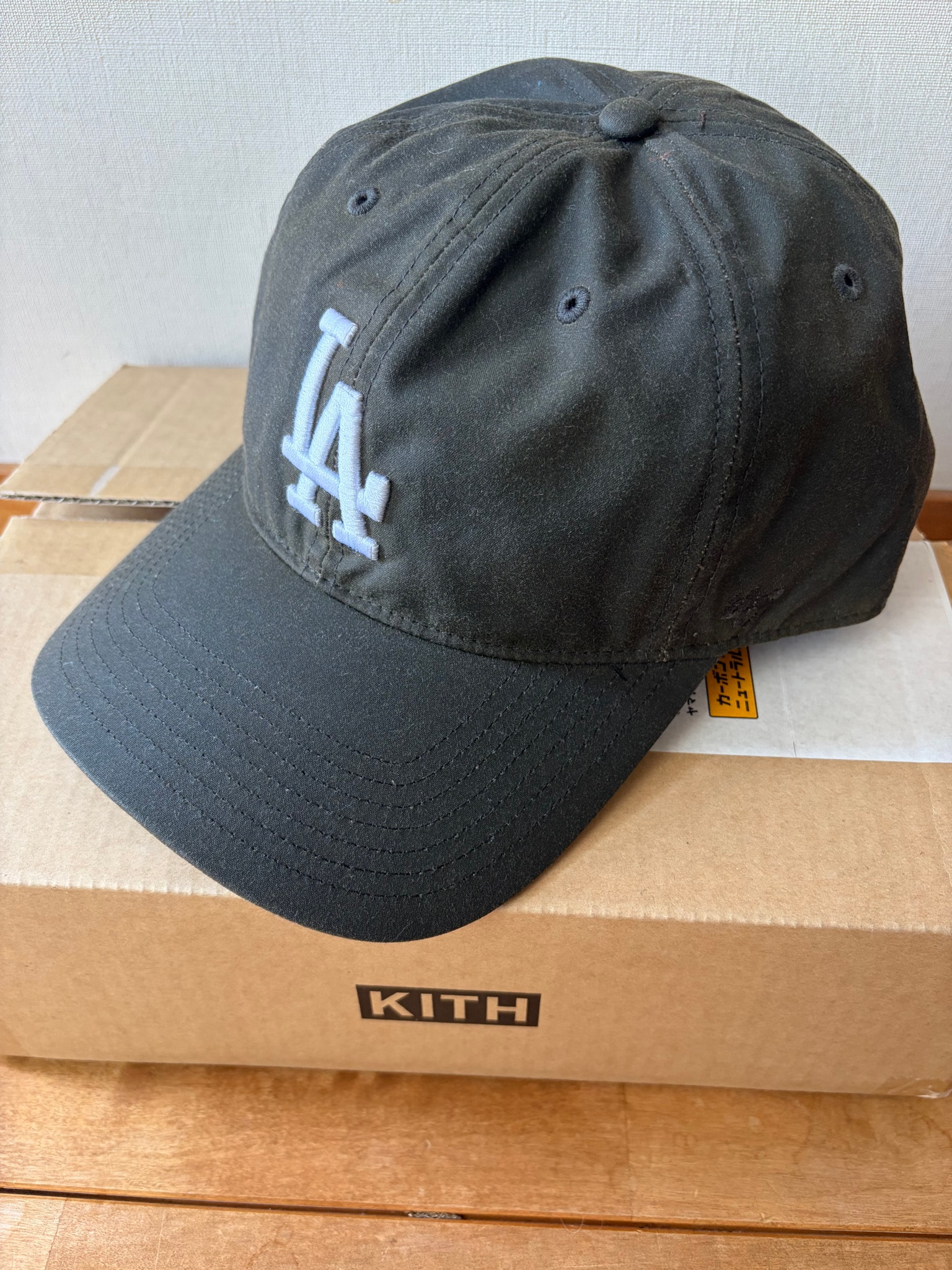 Kith x '47 for the Los Angeles Dodgers Waxed Cotton Franchise LS Cap "Cypress"