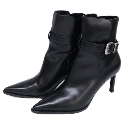 セリーヌ 【美品】Verneuil ベルヌイユ ストラップ ヒールブーツ 37