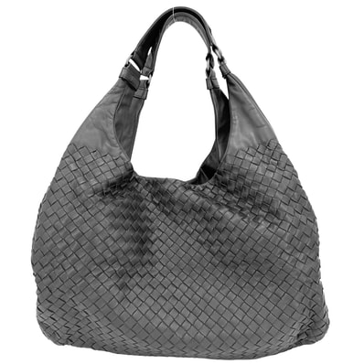 BOTTEGAVENETA ボッテガヴェネタ トートバッグ イントレチャート ワンショルダー カンパーナ 肩掛け メンズ レディース レザー ブラック 黒 ブラック金具 ユニセックス【中古品】