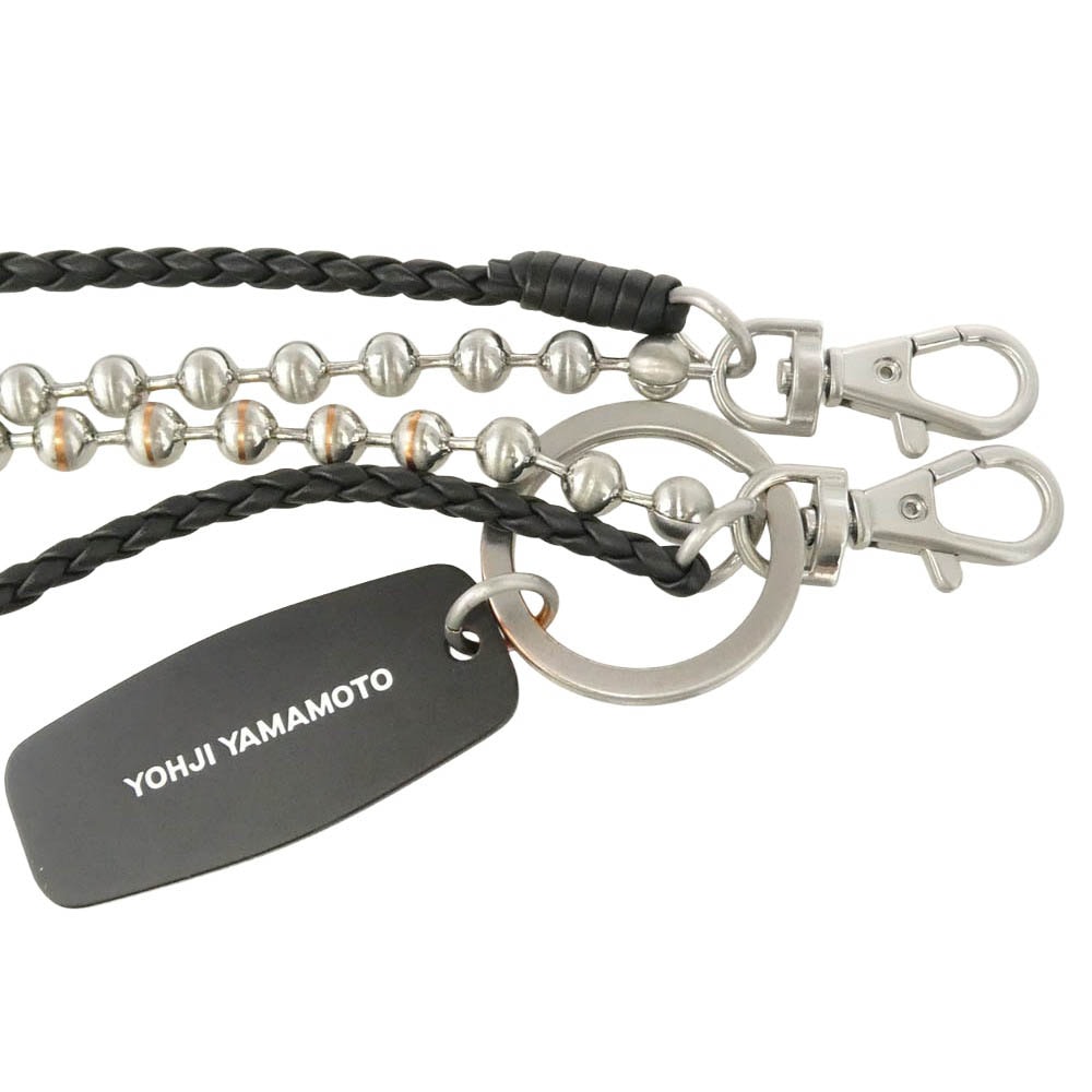 【本日まで出品】yohji yamamoto ウォレットチェーン D (傷や汚れあり)】Yohji Yamamoto ヨウジヤマモト Y-3 ボール レザー
