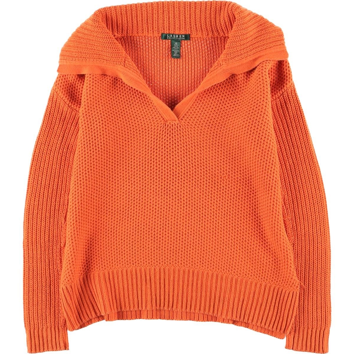 古着 ラルフローレン Ralph Lauren LAUREN ローレン ショールカラー コットンニットセーター レディースXS相当/eaa626281