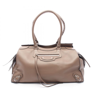 バレンシアガ BALENCIAGA NEO CLASSIC LARGE ネオ クラシック シティ ラージ トートバッグ バッグ レザー メンズ レディース ベージュ系 638531 【中古】