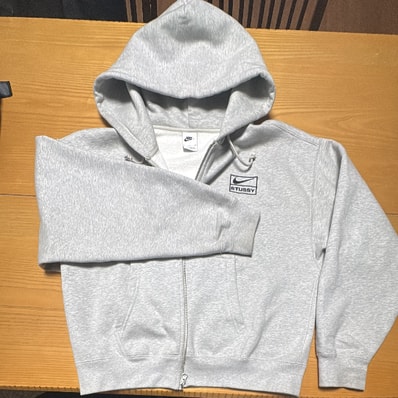 Stussy x Nike Fleece Zip Hoodie "Grey Heather" (US Size) FJ9181-050