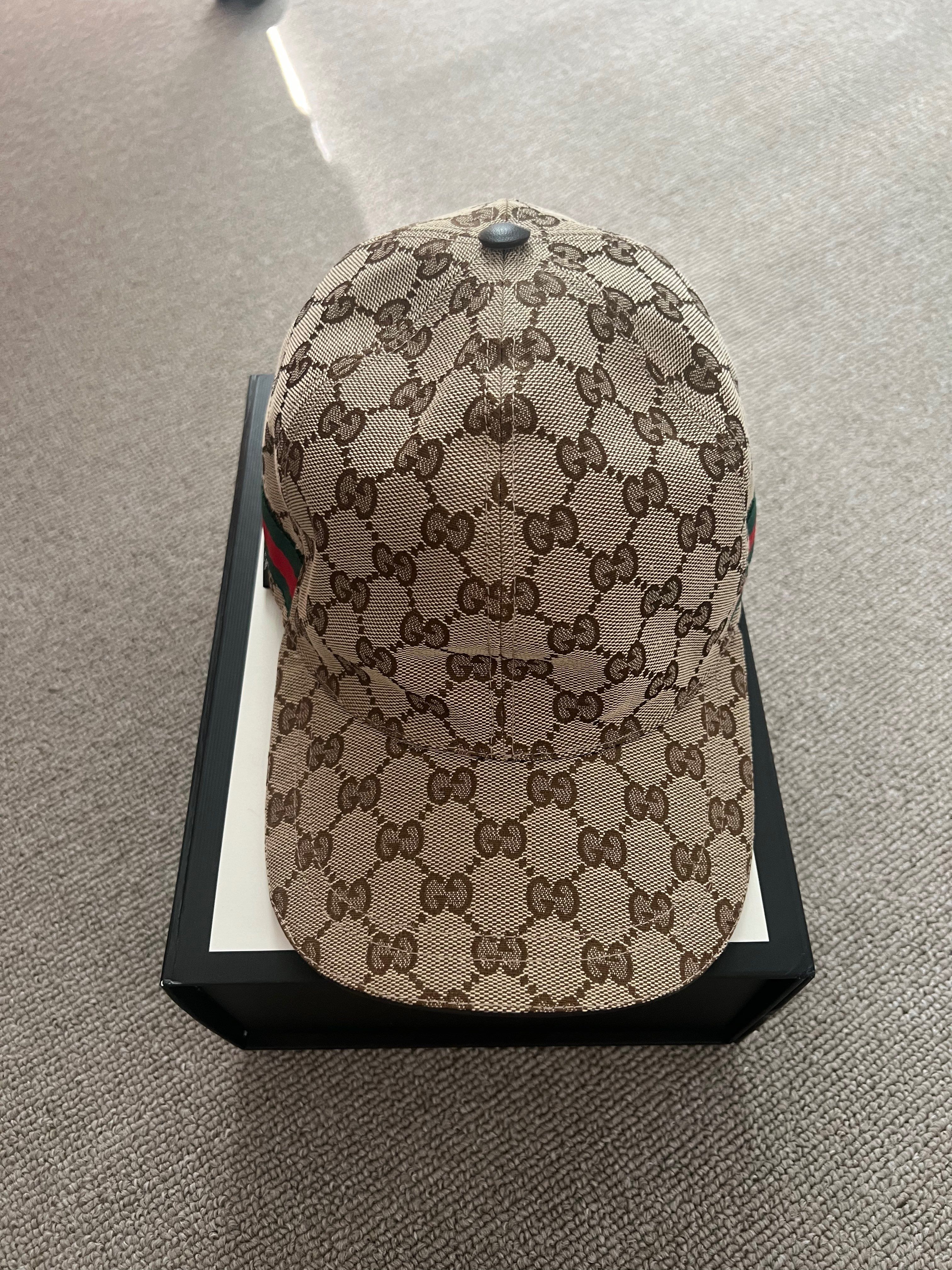 GUCCI Original GG Canvas Baseball Hat With Web "Beige/Ebony"