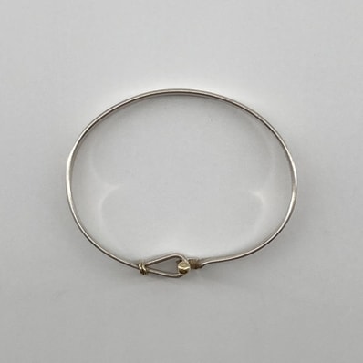 TIFFANY&Co.(ティファニー) フック&アイ コンビネーション Ag925/Au750 バングル 12.2g シルバー×ゴールド