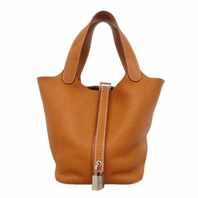 【6fa1094】エルメス ハンドバッグ ピコタンロックPM トリヨンクレマンス ゴールド シルバー金具 □M刻印【中古】レディース
