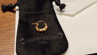 Chrome Hearts 22K Hoop Scroll Tiny Earrings "Gold"