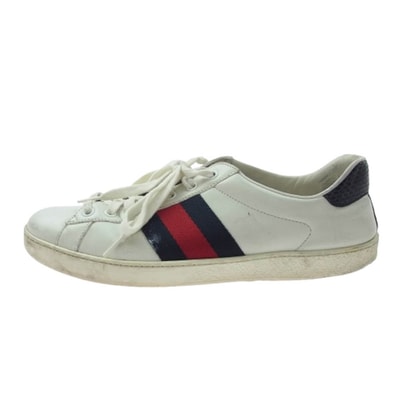 GUCCI グッチ スニーカー 386750 シェリーライン ローカット スニーカー ホワイト系 7.5【中古】