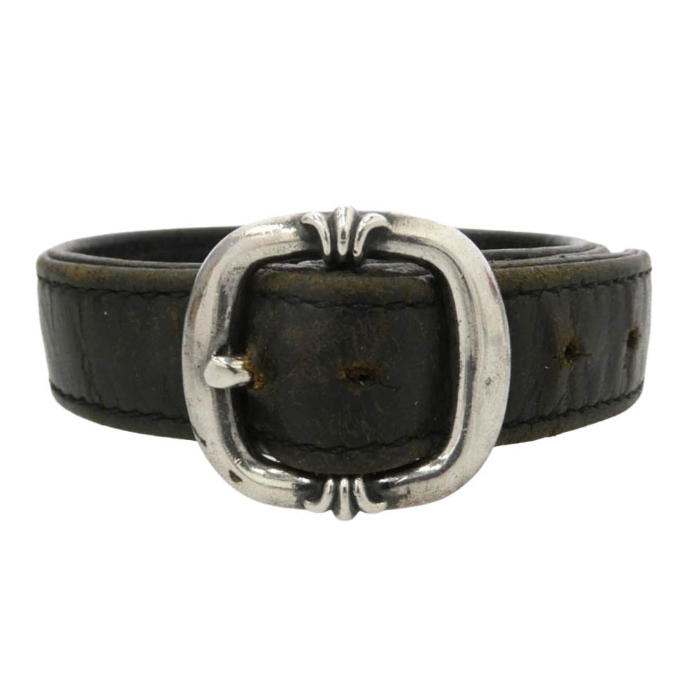 CHROME HEARTS クロムハーツ(原本無) GUNSLINGER ガンスリンガー レザー ブレスレット ブラック系 11【中古】