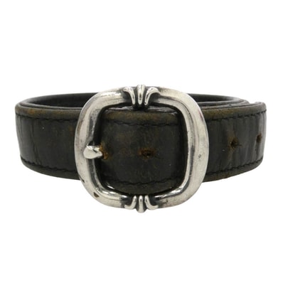 CHROME HEARTS クロムハーツ(原本無) GUNSLINGER ガンスリンガー レザー ブレスレット ブラック系 11【中古】
