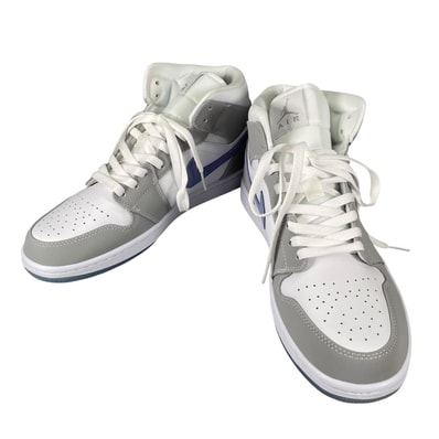 未使用品 NIKE ナイキ エアジョーダン1ミッド BQ6472-105-285-A スニーカー レザー/ラバー グレー メンズ 28.5 44.5 10.5【古着】【中古】