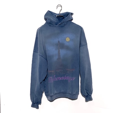BALENCIAGA Paris Moon Hoodie Oversized "Blue"