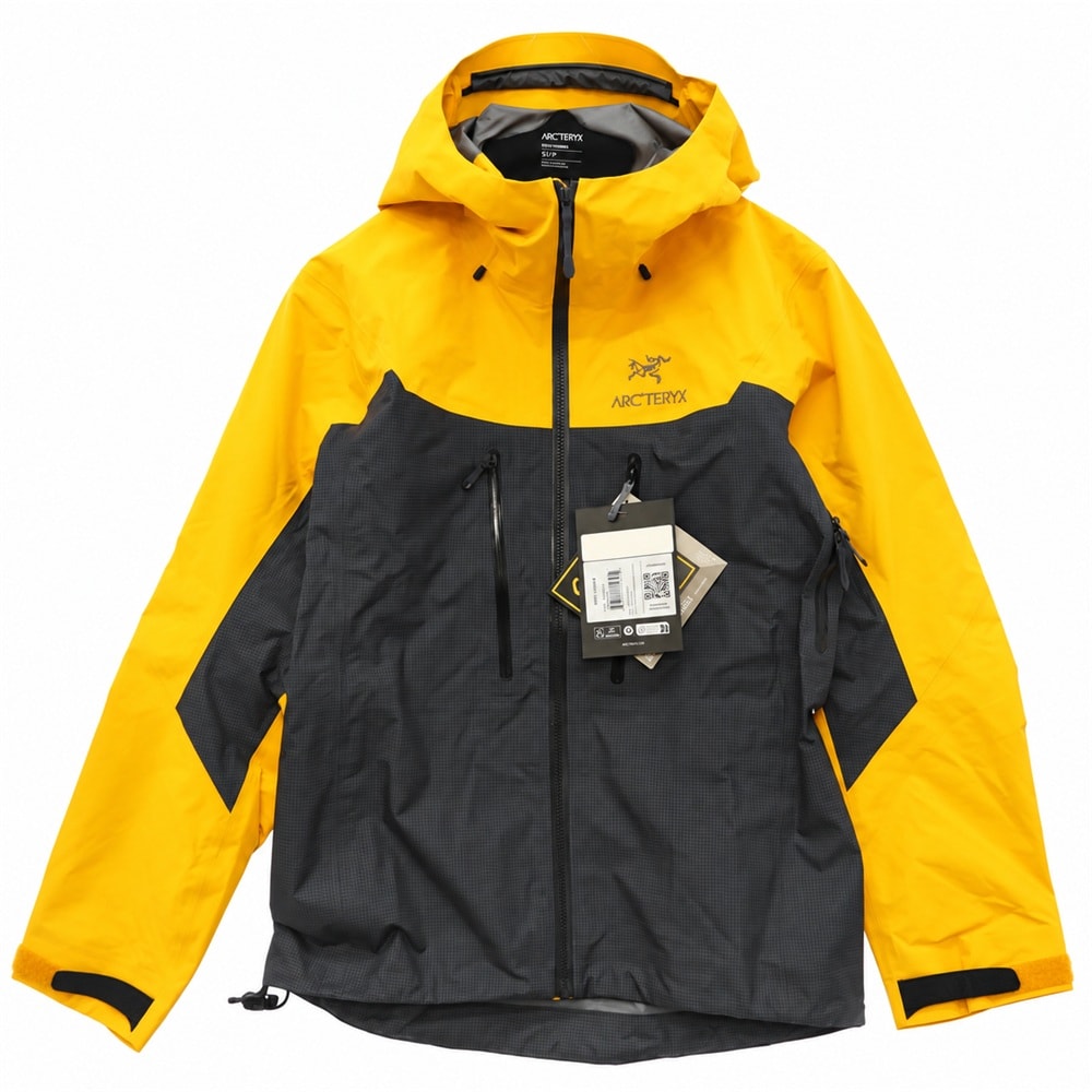 ARC'TERYX アークテリクス 23SS X000006454 Alpha Jacket Men's GORE-TEX アルファ ジャケット メンズ ゴアテックス マウンテン パーカー フード シェル ジャケット イエロー【新古品】【未使用】【中古】