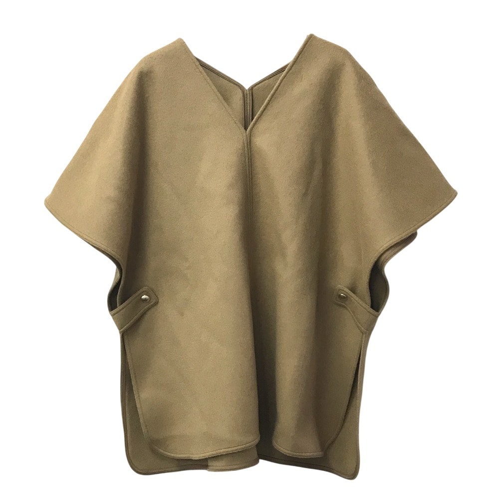 モンクレール MONCLER PONCHO CAPE ロゴ アパレル アウター 羽織 トップス ポンチョ ウール ベージュ 美品