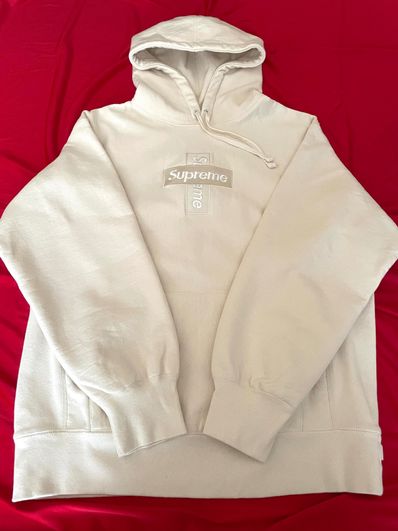 Supreme Cross Box Logo Hooded Sweatshirt "Natural"