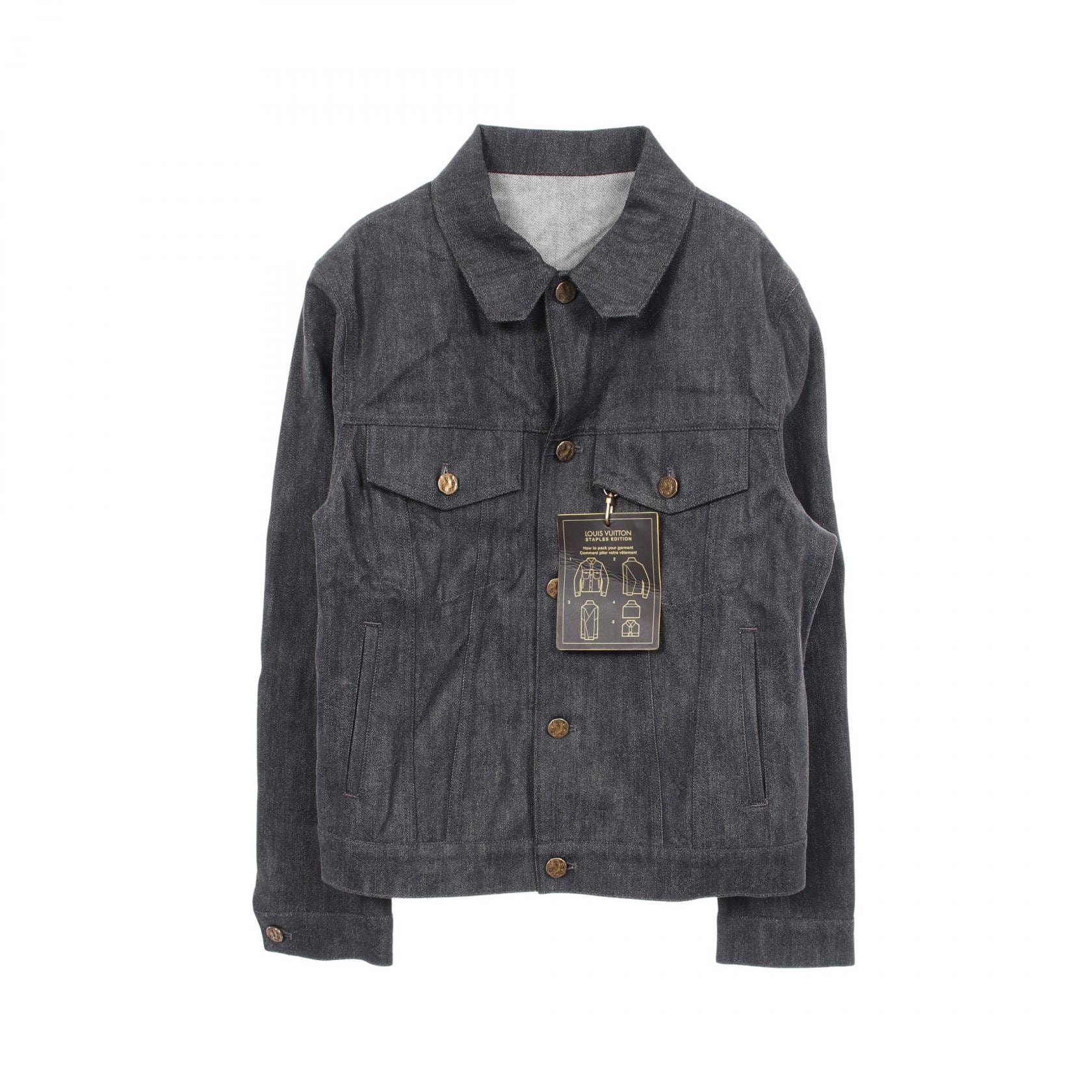 ルイ・ヴィトン LOUIS VUITTON ステープルライン シャドー モノグラム デニムジャケット 衣料品 アウター コットン レディース グレー系 RM212Q E53 HLA55W 【中古】