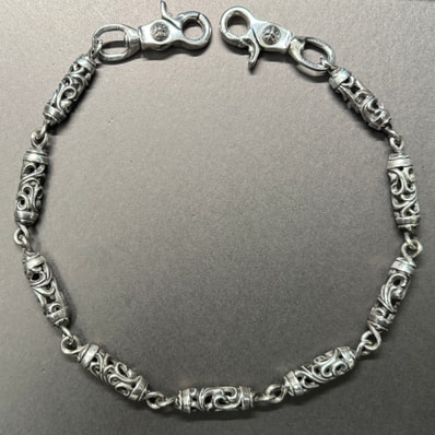 Chrome Hearts 9 Link Roller Long-T Old 2 Clip Long Roller Wallet Chain "Silver"