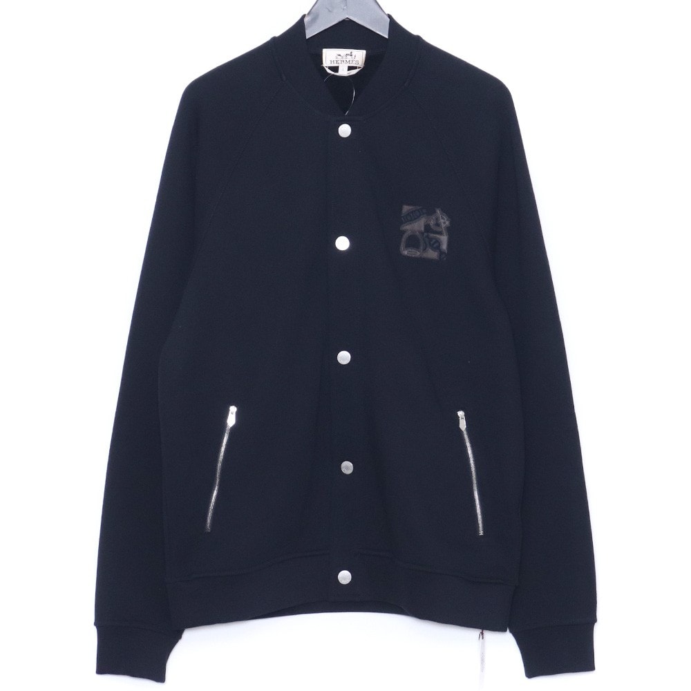 HERMES テディブルゾン レザーパッチ ジュ ダドレス