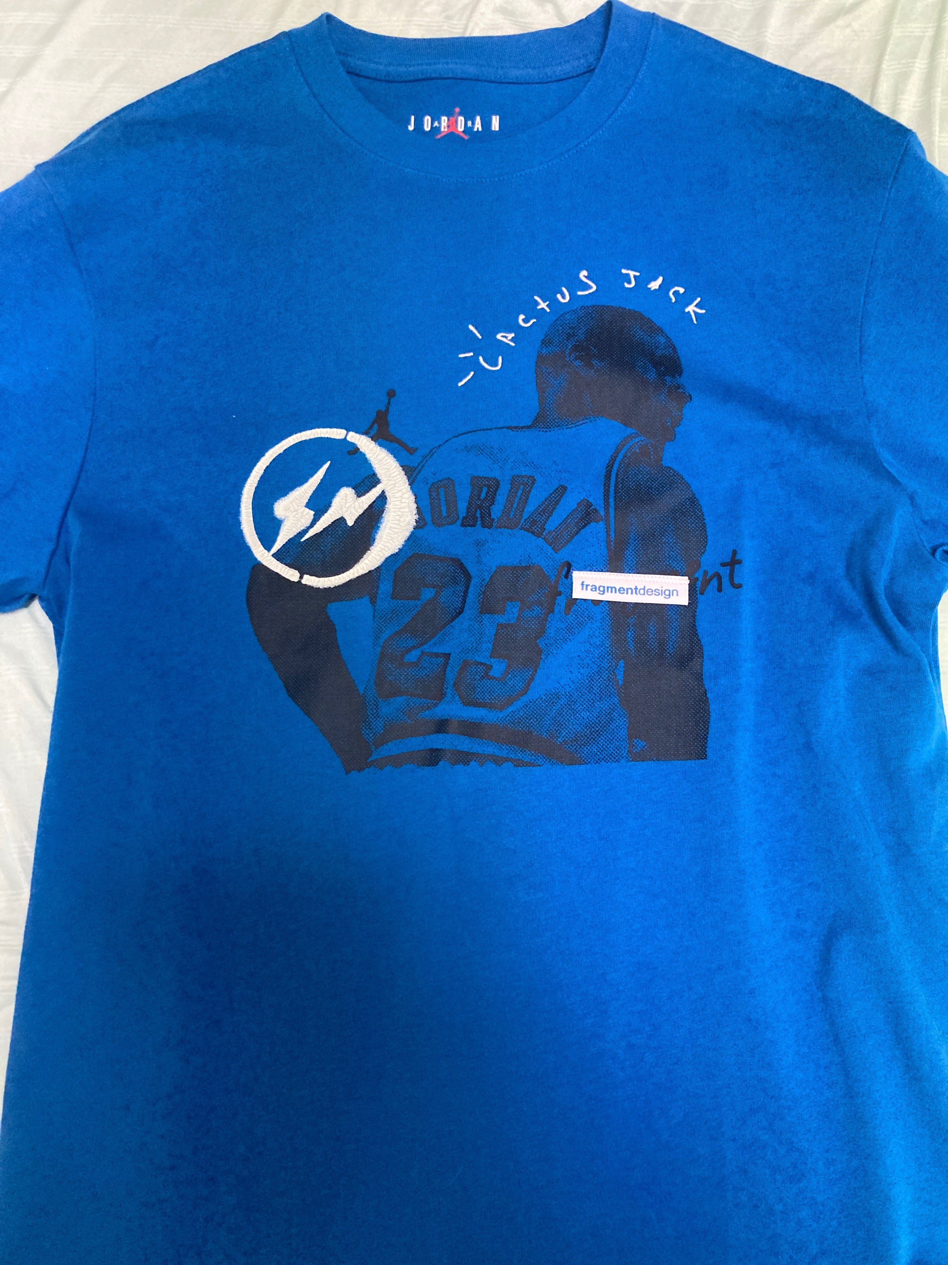 Air Jordan Travis Scott Fragment Tee "Military Blue"