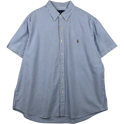 古着 ラルフローレン Ralph Lauren CLASSIC FIT クラシックフィット 半袖 ボタンダウン ストライプシャツ メンズXXL相当/eaa640955