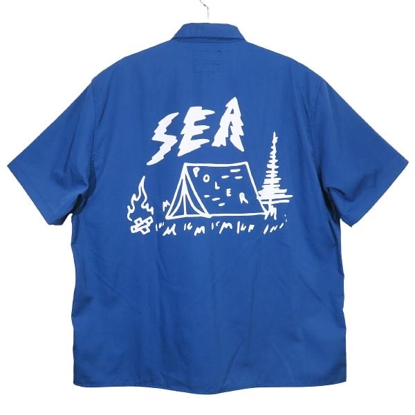 POLER ポーラー x WIND AND SEA ウィンダンシー S/S WORK SHIRT WDS-C-PLR-SH1 ショートスリーブ ワーク シャツ ブルー 半袖 サイズL