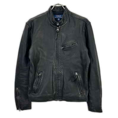 ポロ ラルフローレン 710615464001 ブラック 19年 LAMBSKIN CAFE RACER JACKET XS