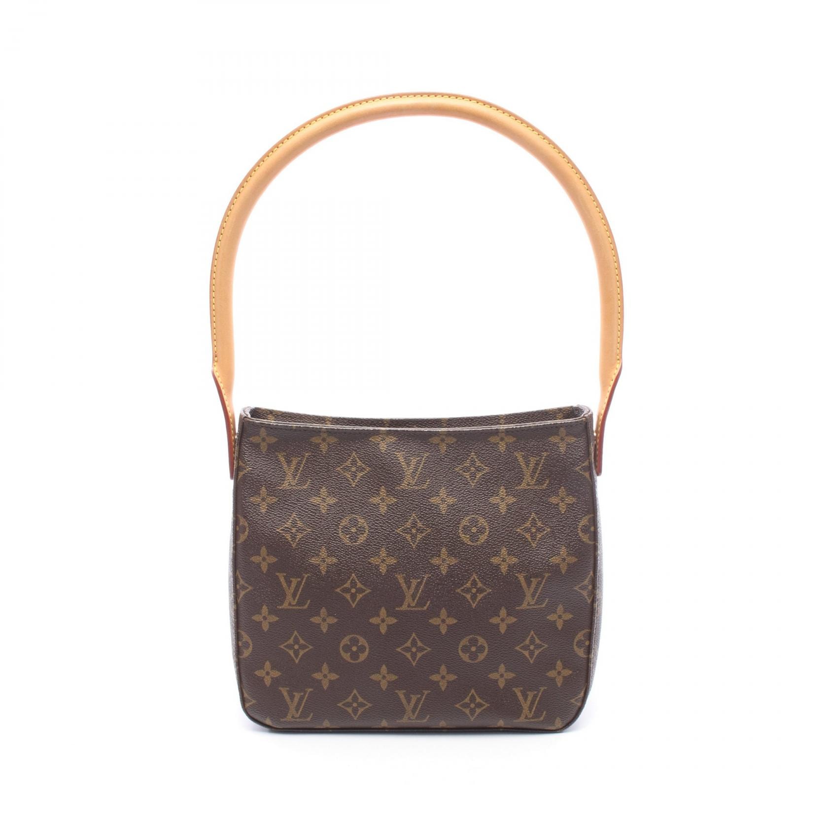 ルイ・ヴィトン LOUIS VUITTON ルーピングMM モノグラム ショルダーバッグ バッグ PVCコーティングキャンバス レザー モノグラム レディース ブラウン系 M51146 【中古】