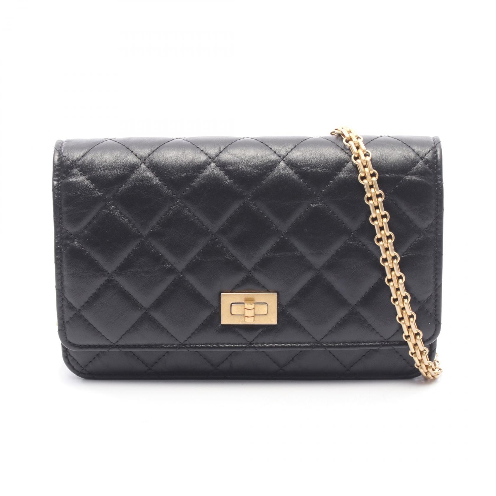 샤넬 CHANEL 2.55 숄더백 가방 가죽 여성 블랙 [중고]