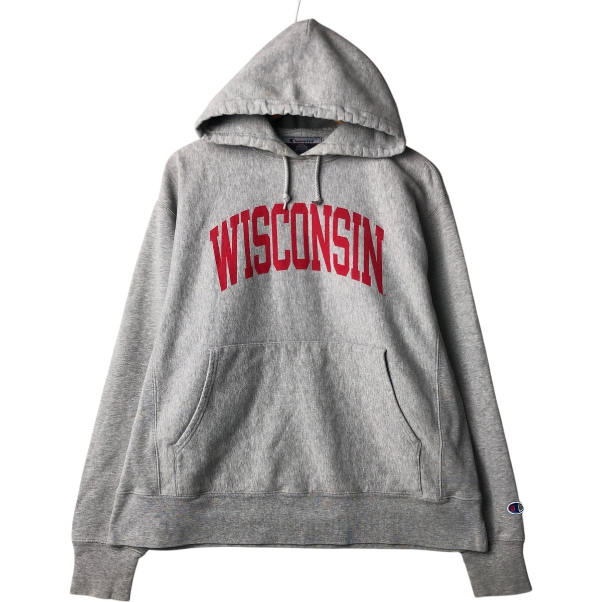 古着 00年代 チャンピオン Champion WISCONSIN ウィスコンシン大学 カレッジ スウェットプルオーバーパーカー メンズM相当/eaa645514