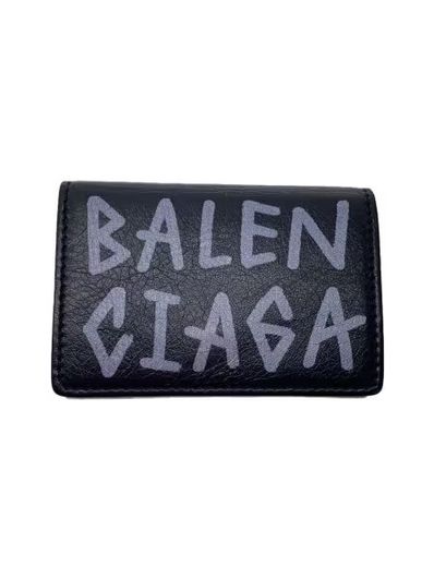 BALENCIAGA Graffiti Mini Wallet "Black"