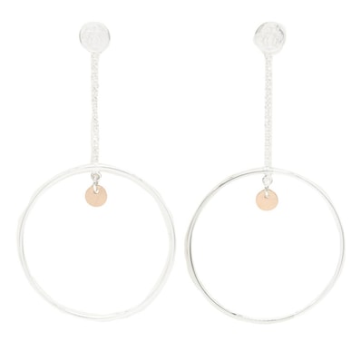 エルメス HERMES エスクリブスフープ ピアス ピアス ジュエリー シルバー925 K18PG(ピンクゴールド) レディース ゴールド系 / シルバー系 【中古】