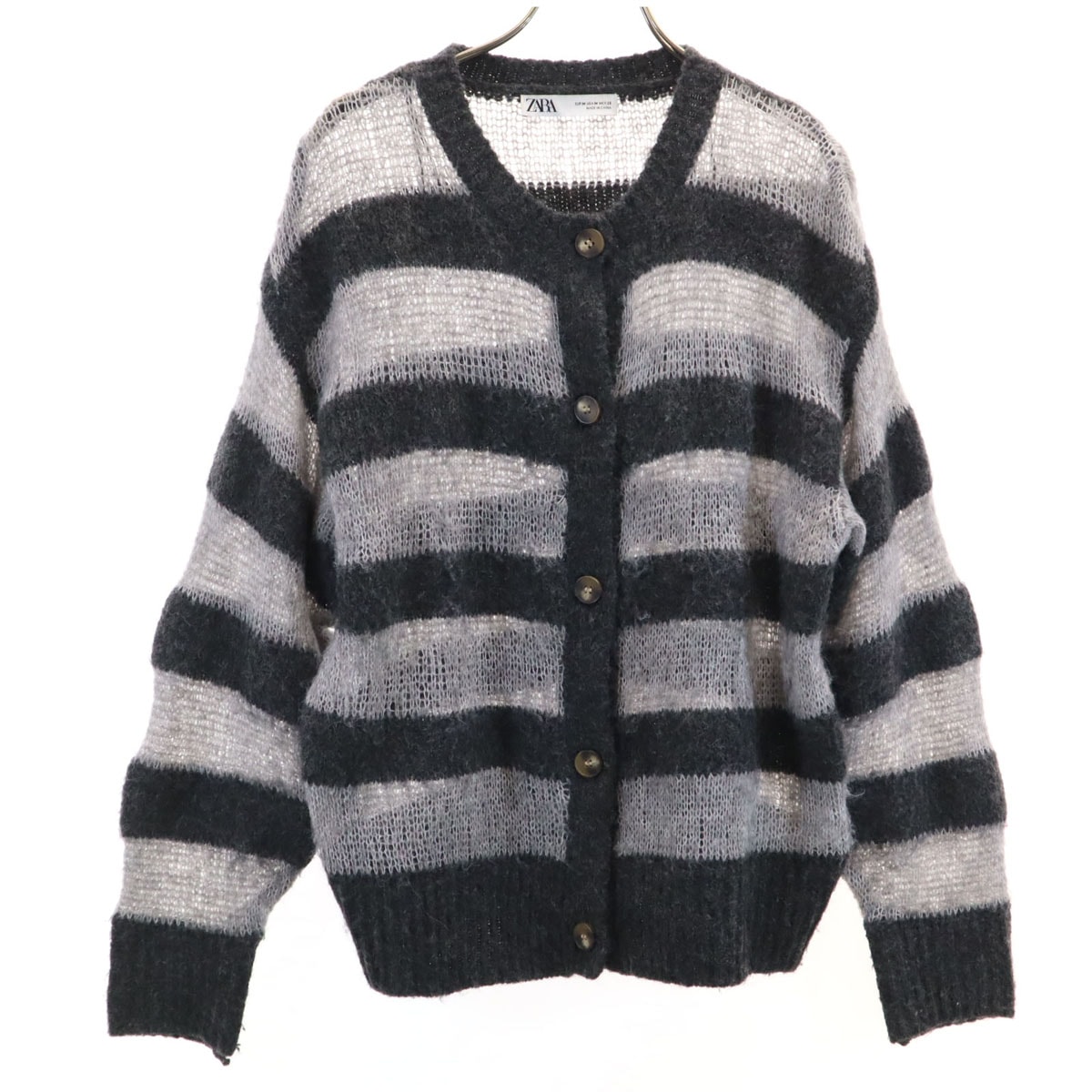 ZARA ザラ ウールブレンド 長袖 カーディガン M グレー系