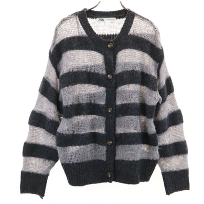 ZARA ザラ ウールブレンド 長袖 カーディガン M グレー系