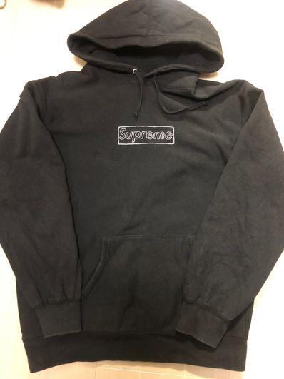 Supreme KAWS Chalk Logo Hooded Sweatshirt "Black"(2021)