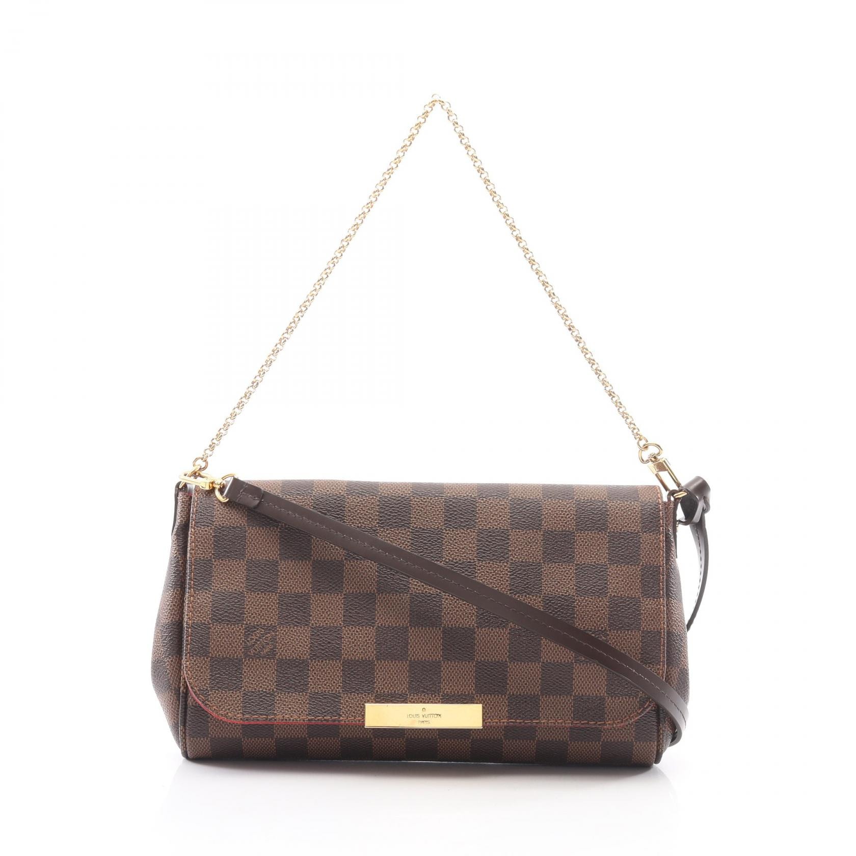 ルイ・ヴィトン LOUIS VUITTON フェイボリットMM 2WAY ハンドバッグ バッグ PVCコーティングキャンバス レザー ダミエ エベヌ レディース ブラウン系 N41129 【中古】