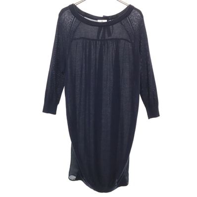 LANVIN en Bleu ランバンオンブルー 長袖 ニット ワンピース 38 ネイビー