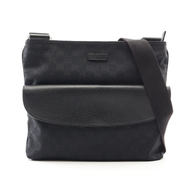 グッチ GUCCI GGキャンバス ショルダーバッグ バッグ キャンバス レザー レディース ブラック系 256100 【中古】