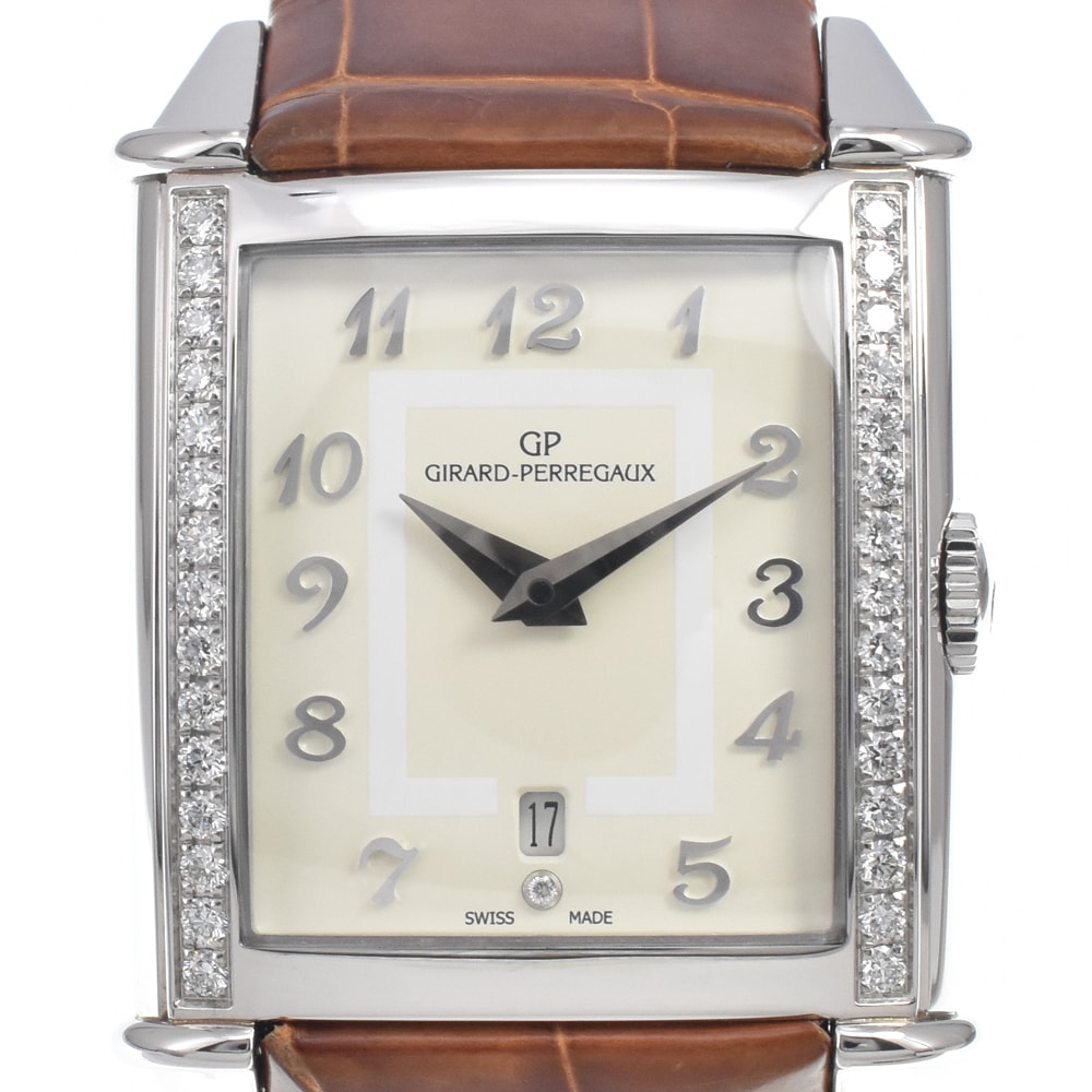 値下 ジラール・ペルゴ GIRARD-PERREGAUX 25860 ヴィンテージ1945 ダイヤモンド 自動巻き ユニセックス 美品 保証書 腕時計 E#147249