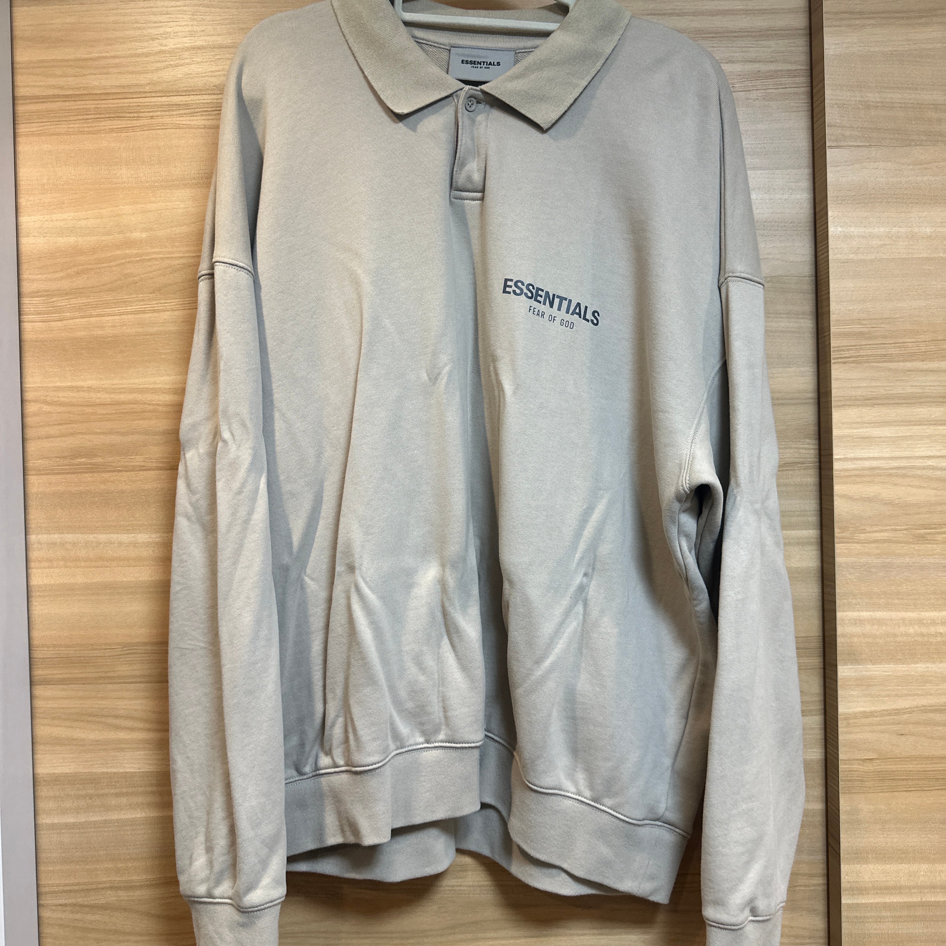 FEAR OF GOD ESSENTIALS Long Sleeve French Terry Polo "Taupe"