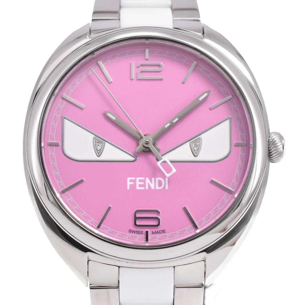 フェンディ FENDI 006-21000M モメントバグズモンスター クォーツ レディース 極美品 箱・保証書付き N#145631