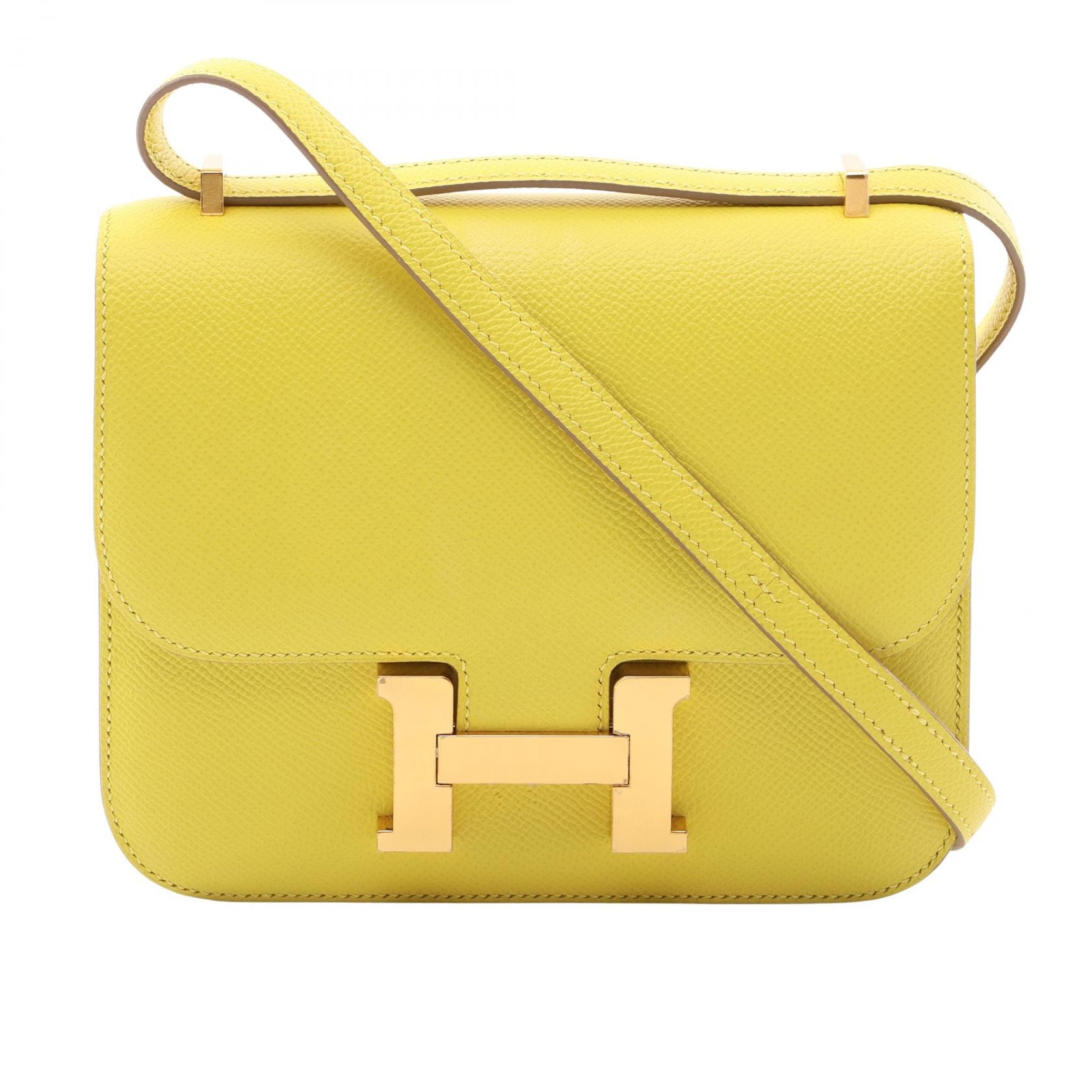 エルメス HERMES コンスタンス3 ミニ ショルダーバッグ バッグ レザー ヴォーエプソン ヴォーエプソン ライム D刻印(2019年製造) レディース イエロー系 【中古】