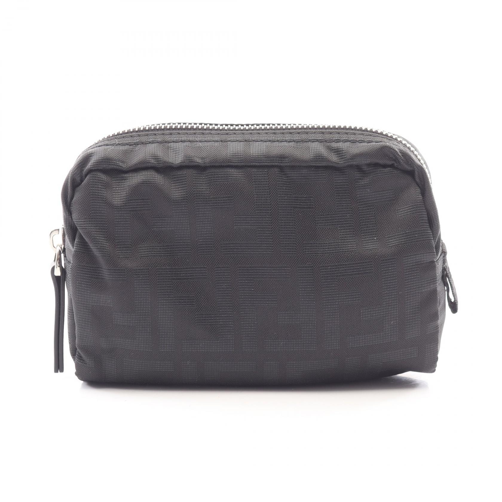 フェンディ FENDI ズッカ ポーチ バッグ キャンバス レザー レディース ブラック系 8N0218B1J2F0QA1 【新品】