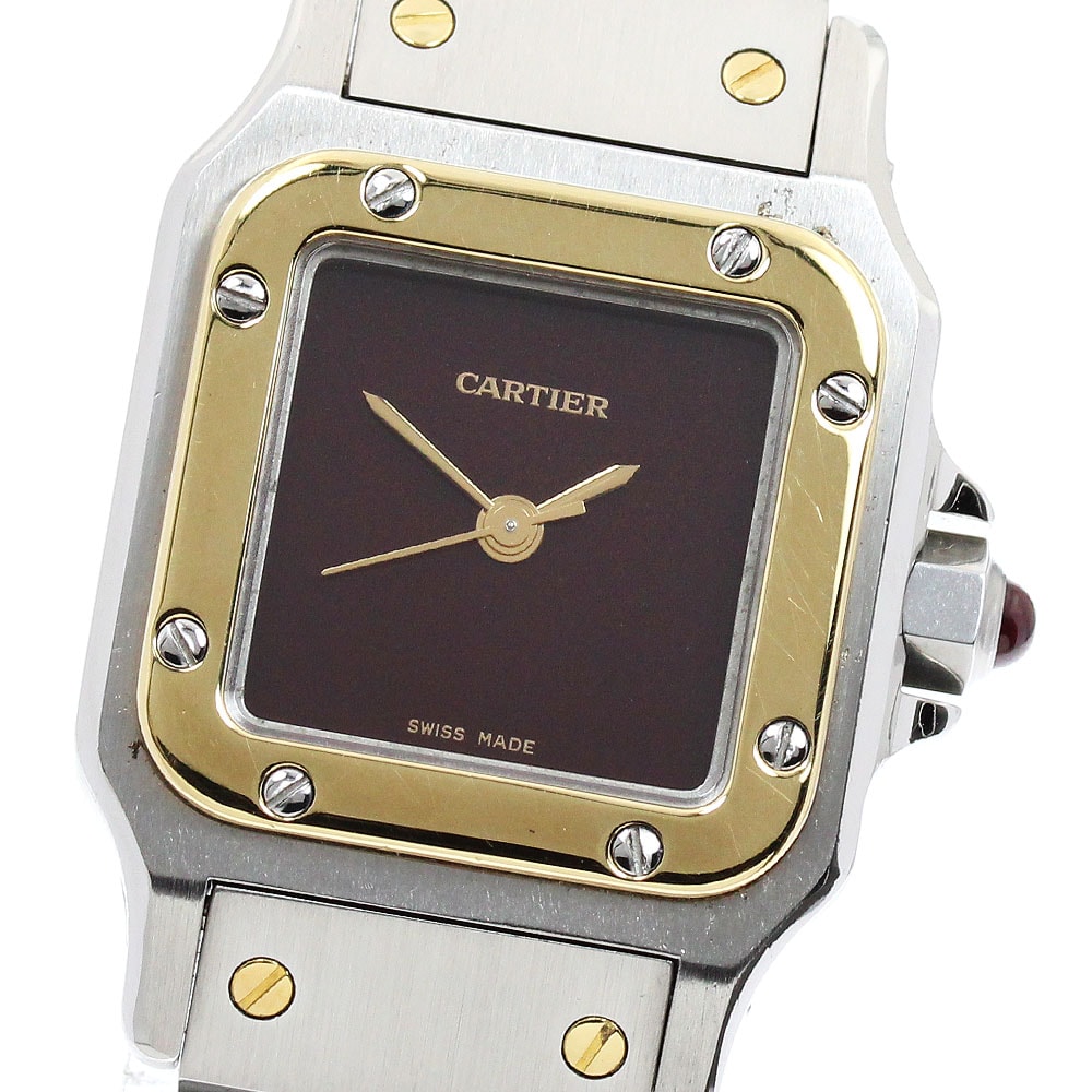 ★保 カルティエ サントスガルべSM YGベゼル  レディース 【中古】