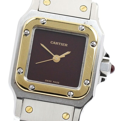 ★保 カルティエ サントスガルべSM YGベゼル レディース 【中古】