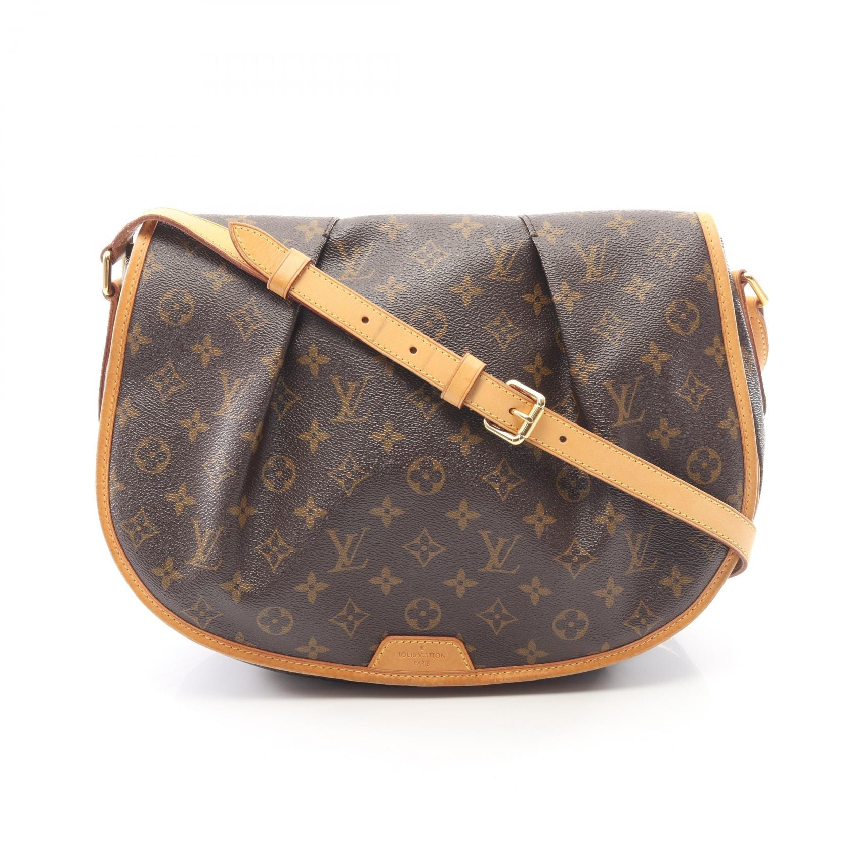 ルイ・ヴィトン LOUIS VUITTON メニルモンタンMM モノグラム ショルダーバッグ バッグ PVCコーティングキャンバス レザー モノグラム レディース ブラウン系 M40473 【中古】