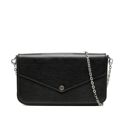 ルイ ヴィトン エピ ポシェット フェリシー チェーンウォレット ショルダーバッグ M62648 ブラック レザー レディース LOUIS VUITTON 中古