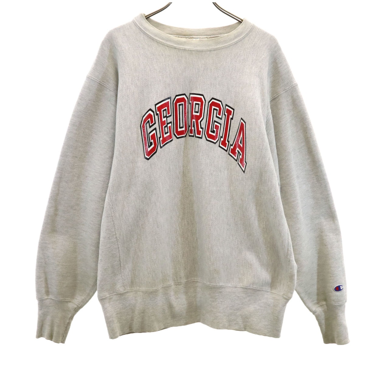 Champion チャンピオン 90s USA製 リバースウィーブ オールド 刺繍タグ 長袖 スウェット トレーナー L グレー 裏起毛