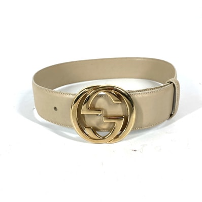 グッチ GUCCI GG ロゴ 037・0394 ズボン用ベルト ベルト レザー ベージュ