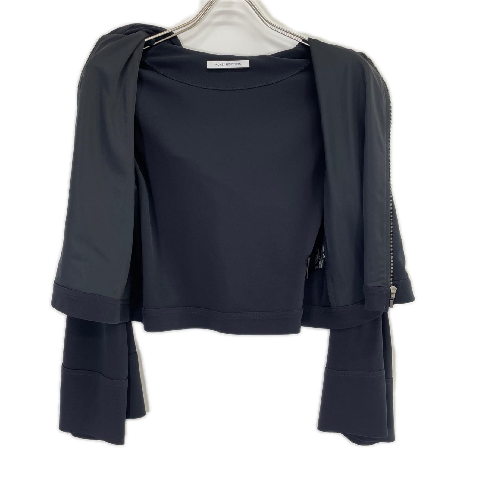 ❤︎FOXEY NEW YORK マットストレッチジャージー　パーカー❤︎ A (未使用に近い)】フォクシーニューヨーク 39932 ネイビー マット