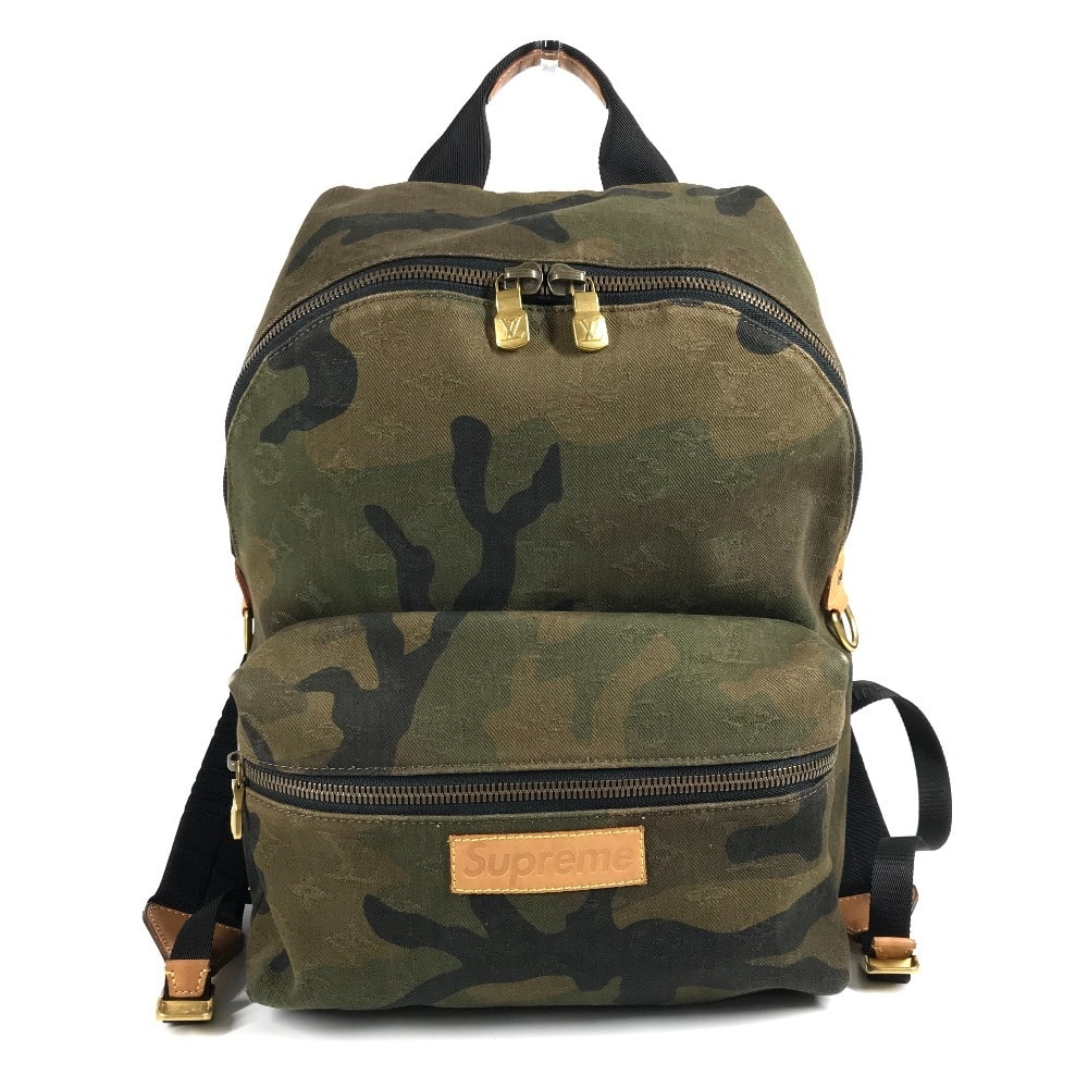 ルイヴィトン LOUIS VUITTON アポロ M44200 Supreme シュプリーム コラボ カバン バックパック カモフラ 迷彩 リュックサック キャンバス グリーン